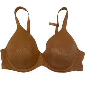 Ambrielle nude animal print Underwire Bra with Molded Cups cheetah leopard 42C